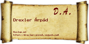 Drexler Árpád névjegykártya